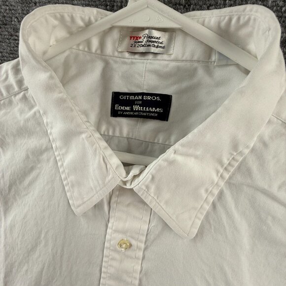 Gitman Bros 18.5 37 Pinpoint USA Cotton Oxford TTX Point White Shirt American - Picture 3 of 16